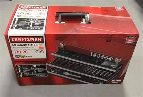 178-piece craftsman mechanics tool set with metal hand box|CRAFTSMAN 178 TOOL SET WITH CRAFTSMAN 3 DRAWER .